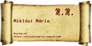 Miklósi Mária névjegykártya